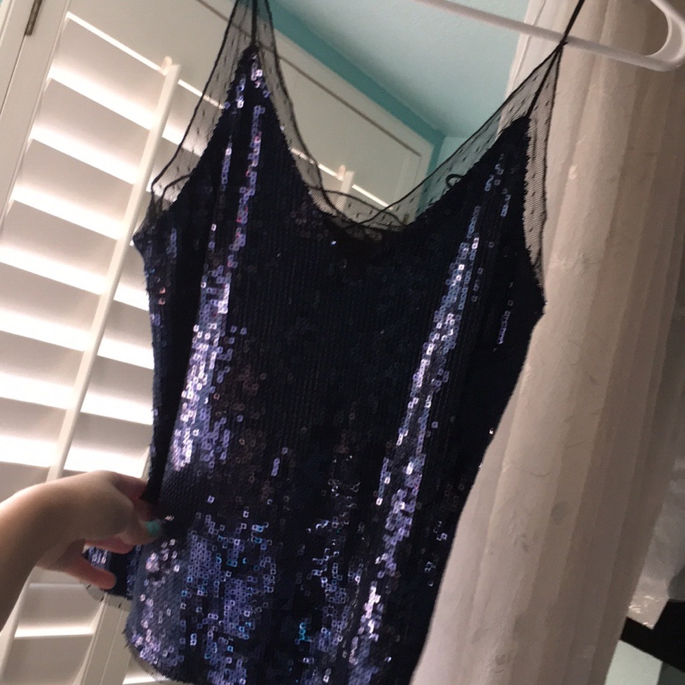 Free people sequin mesh top